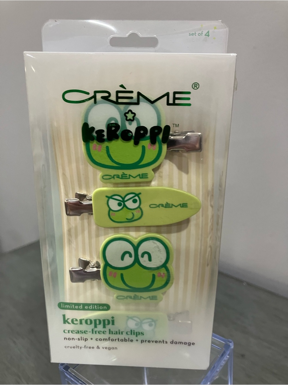 Crème Keroppi Green Kids Hair Clip Set - 3-Pack